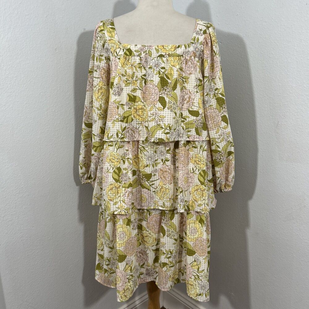 Who What Wear Dress Womens Medium Tiered Floral Cottagecore Fairy Vacation‎ - Picture 4 of 16